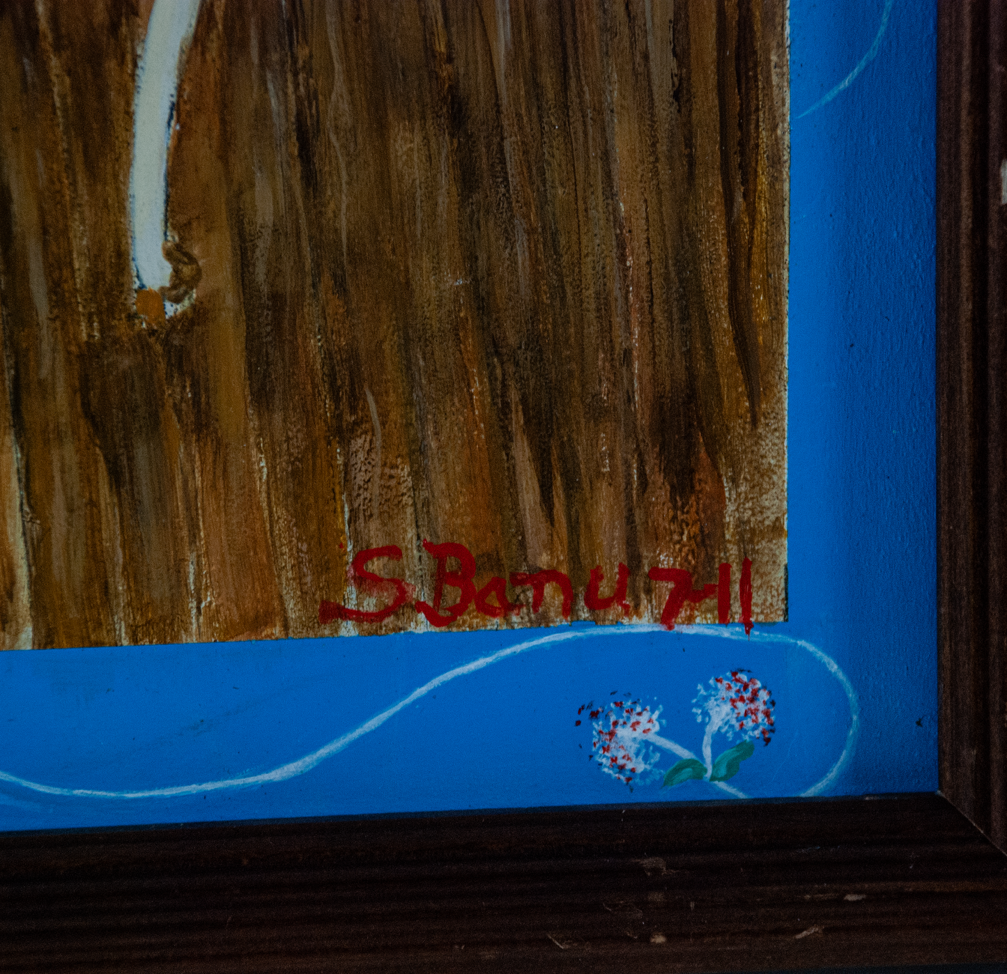 S. Banu - Signed Acrylic on Board