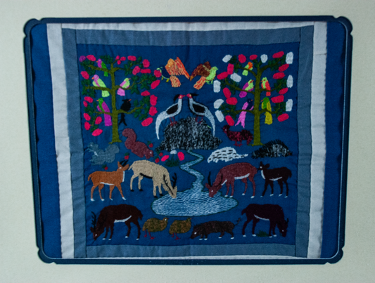 Handsewn Hmong Embroidered Story Cloth Panel