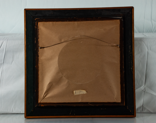 Native Lady Sitting in Nature - Oil on Wood Painting