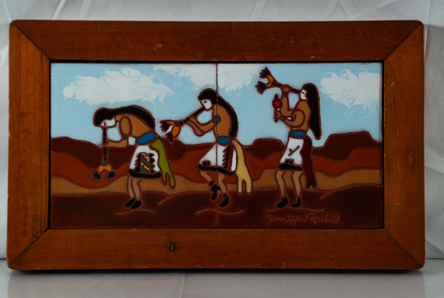 Jennifer Roche Handcrafted Framed/Signed Ceramic Tile Art