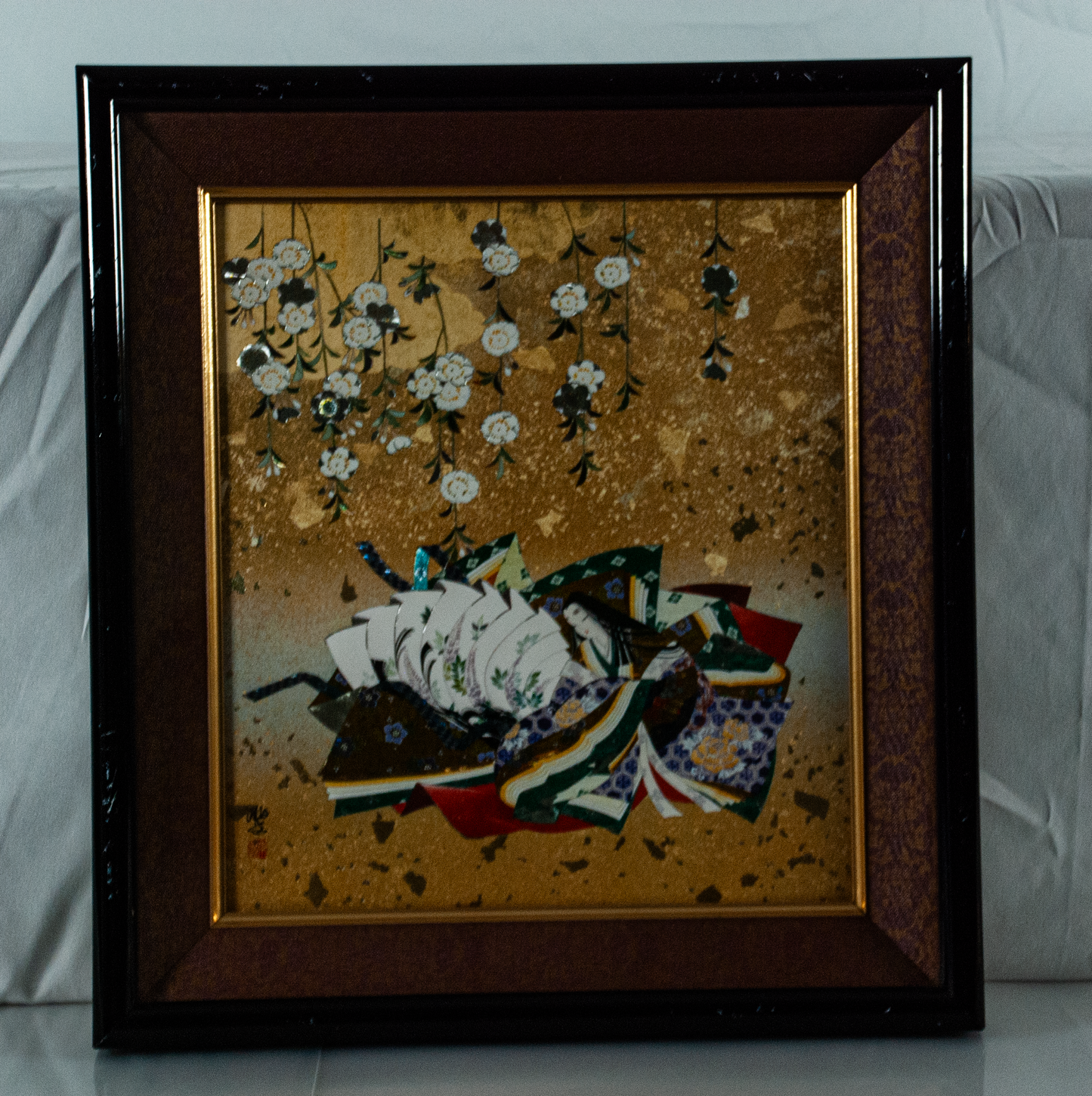 Tale of Genji Shikishi - Pair of 2