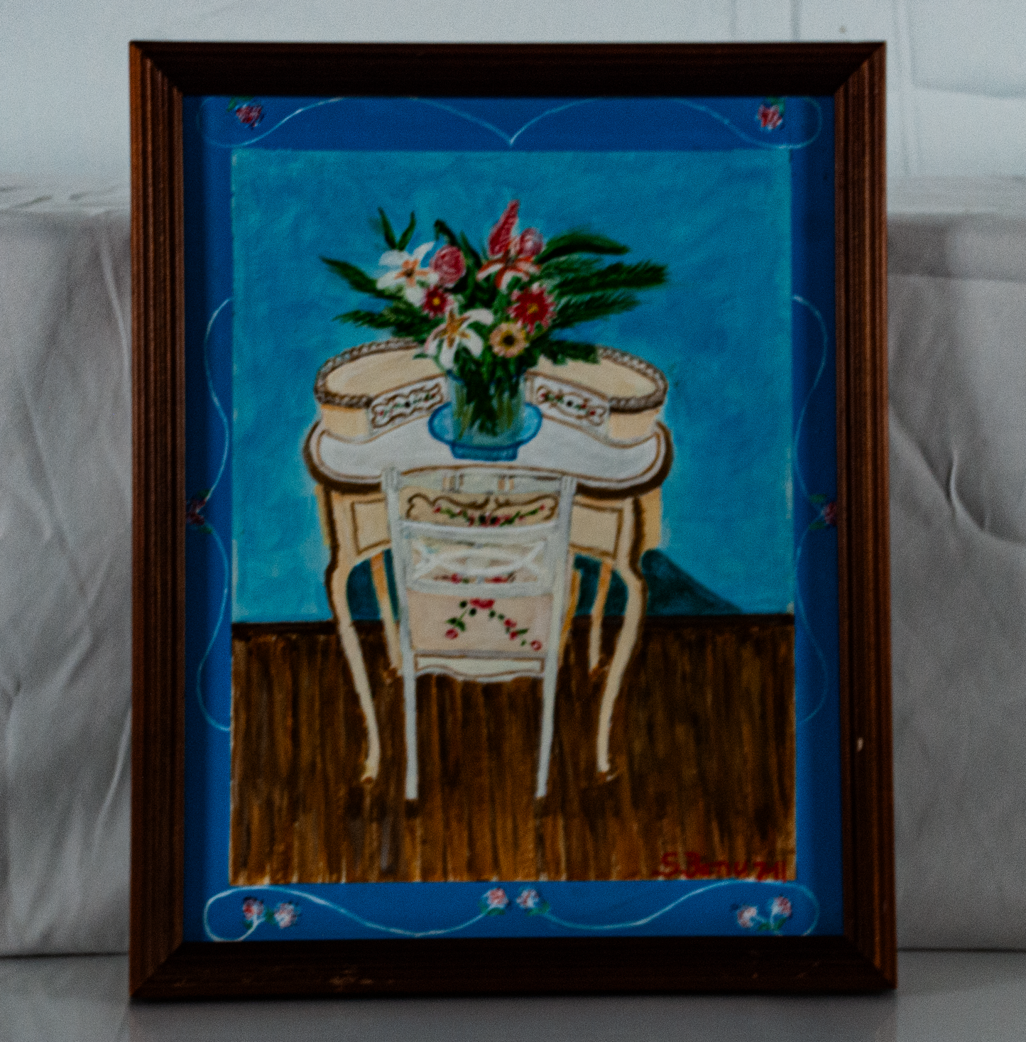 S. Banu - Signed Acrylic on Board