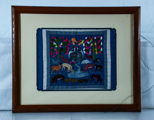 Handsewn Hmong Embroidered Story Cloth Panel
